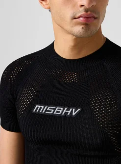 Openwork knit signature fitted T-shirt