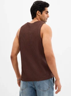 Openwork knit tank