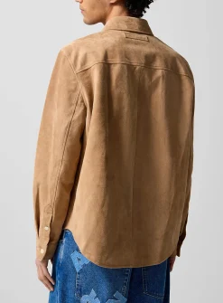 Openwork suede shirt
