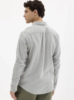 Optical check linen shirt