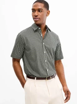 Optical geo stretch shirt
