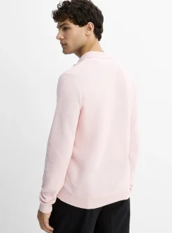 Optical honeycomb knit polo
