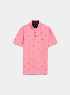 Optical stripe mini-pattern polo