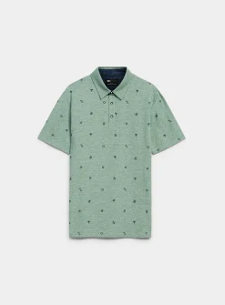 Optical stripe mini-pattern polo