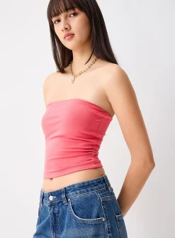 Organic cotton double-layer tube top