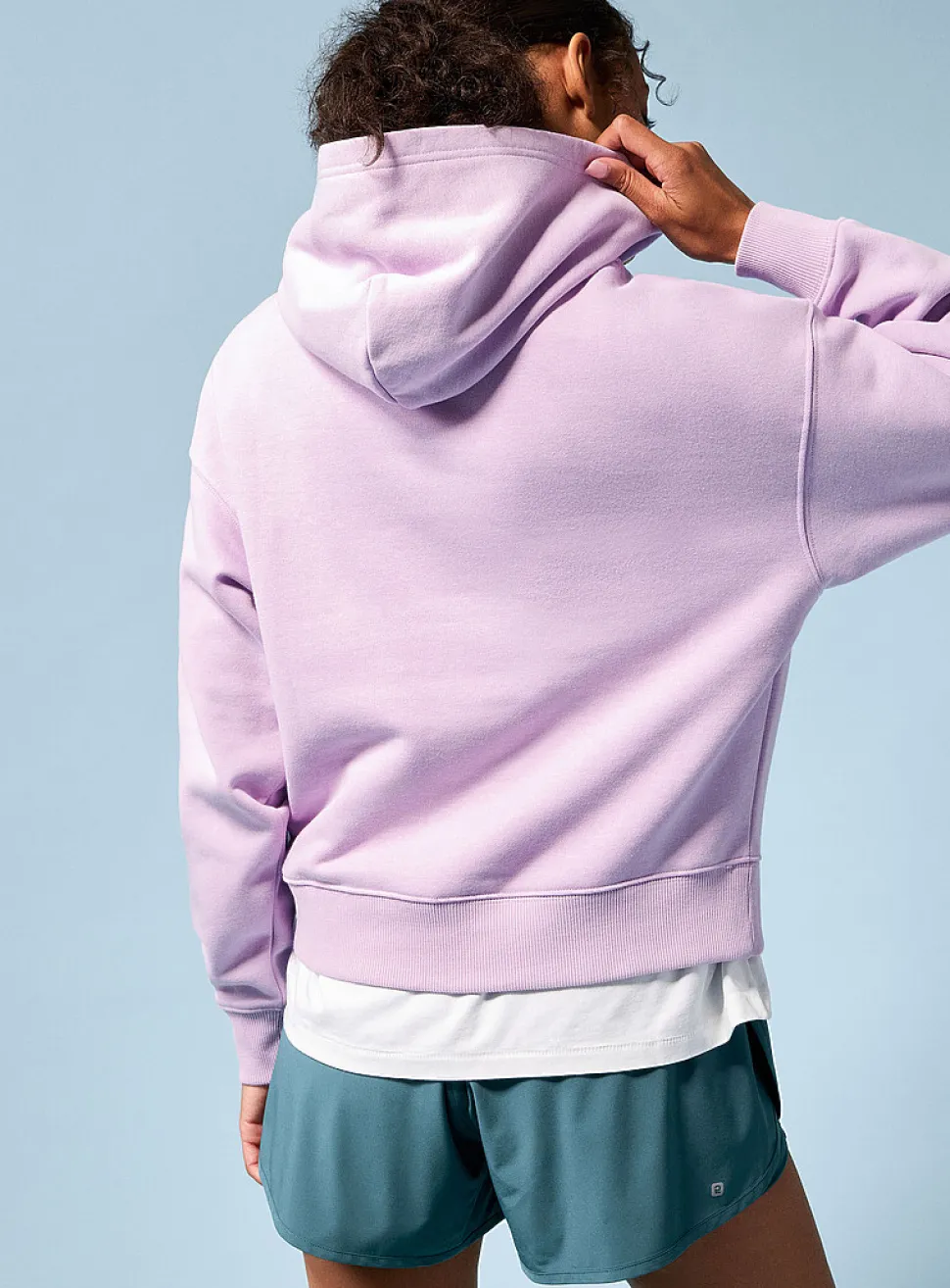 Organic cotton fleece jersey hoodie