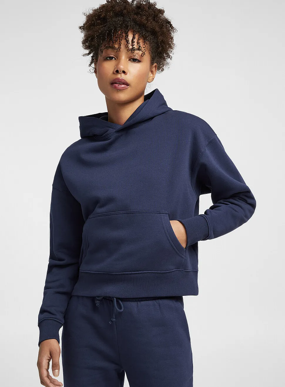 Organic cotton fleece jersey hoodie