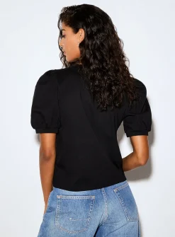 Organic cotton puff-sleeve T-shirt