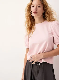 Organic cotton puff-sleeve T-shirt