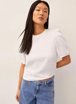 Organic cotton puff-sleeve T-shirt
