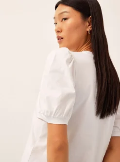 Organic cotton puff-sleeve T-shirt