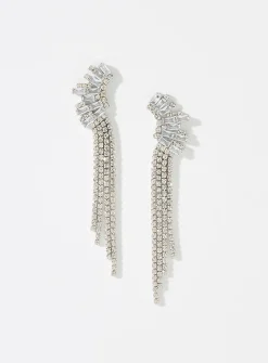 Ornamental crystal rain earrings