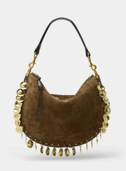 Oskan charm suede hobo bag