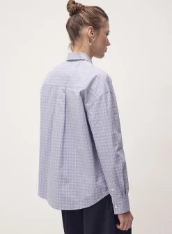 Oversized patterned poplin shirt