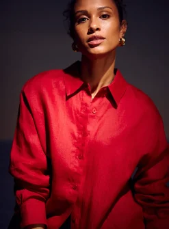 Oversized pure linen shirt