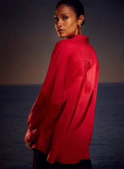 Oversized pure linen shirt