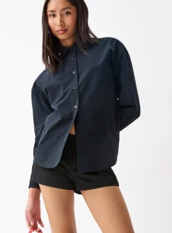Oversized solid shirt