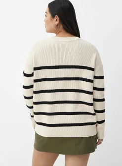 Oversized striped ribbed sweater