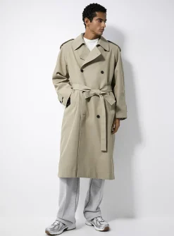 Oversized belted trench coat