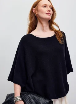 Oversized boxy-fit boat-neck sweater