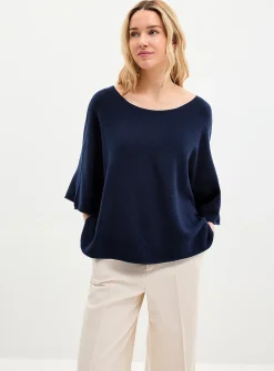 Oversized boxy-fit boat-neck sweater