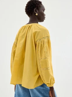 Oversized broderie anglaise blouse