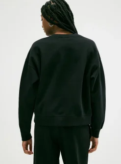 Oversized fleece crew-neck sweatshirt