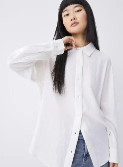 Oversized organic cotton gauze shirt