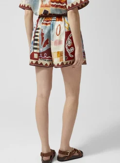Painted shapes pure linen short