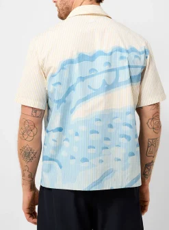 Painted stripe camp shirt