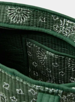Paisley patchwork quilted tote bag