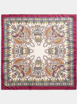 Paisley pattern pure silk scarf
