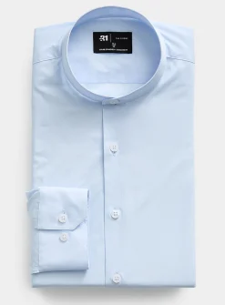 Pale blue officer-collar shirt