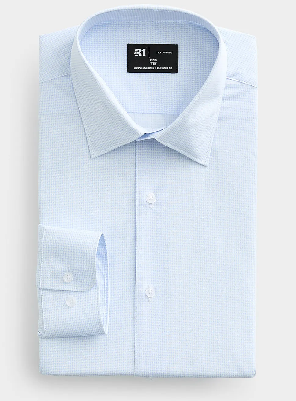 Pale-blue houndstooth shirt