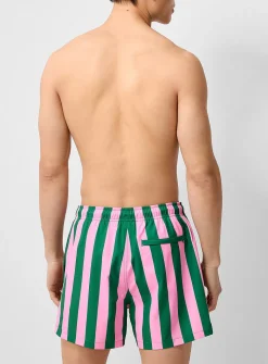 Parasol-stripe swim short