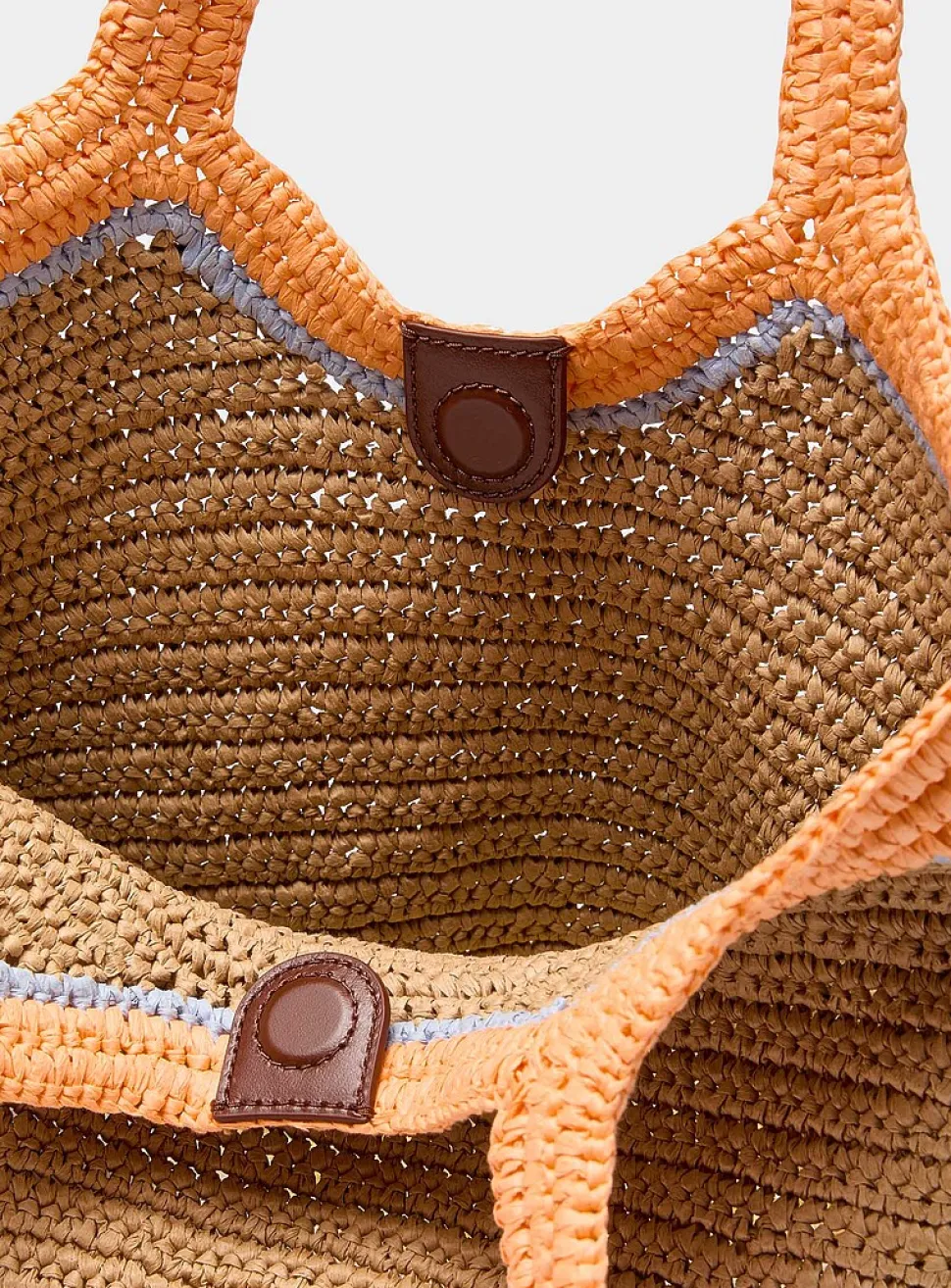 Pastel raffia tote