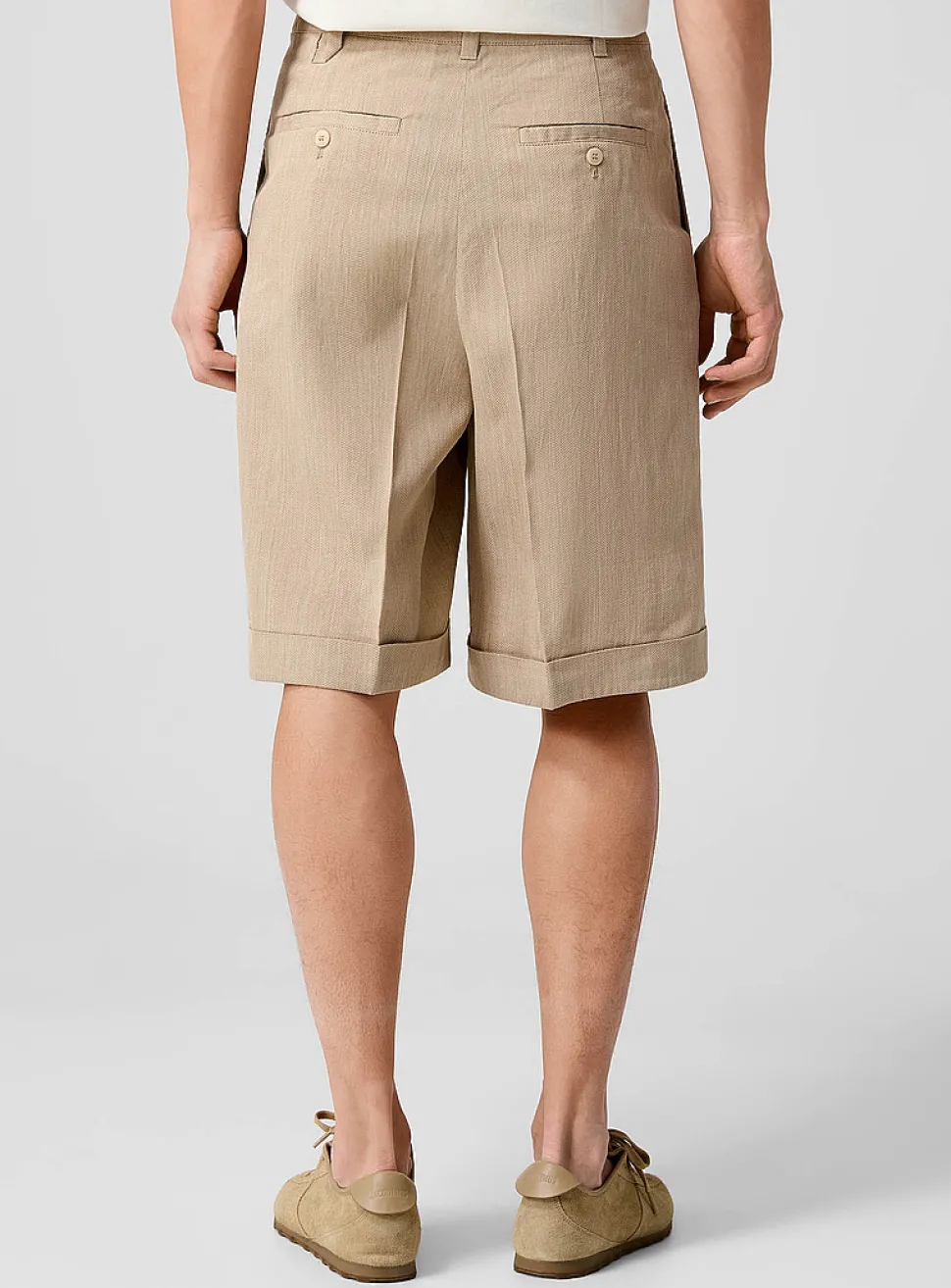 Pastro cuffed pleated Bermuda short