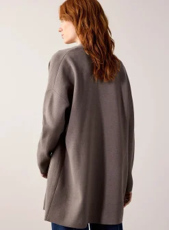 Patch pocket open cardigan