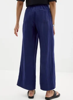 Patch pockets pure linen pant