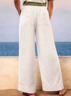 Patch pockets pure linen pant