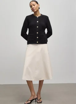 Patch pockets textured cardigan