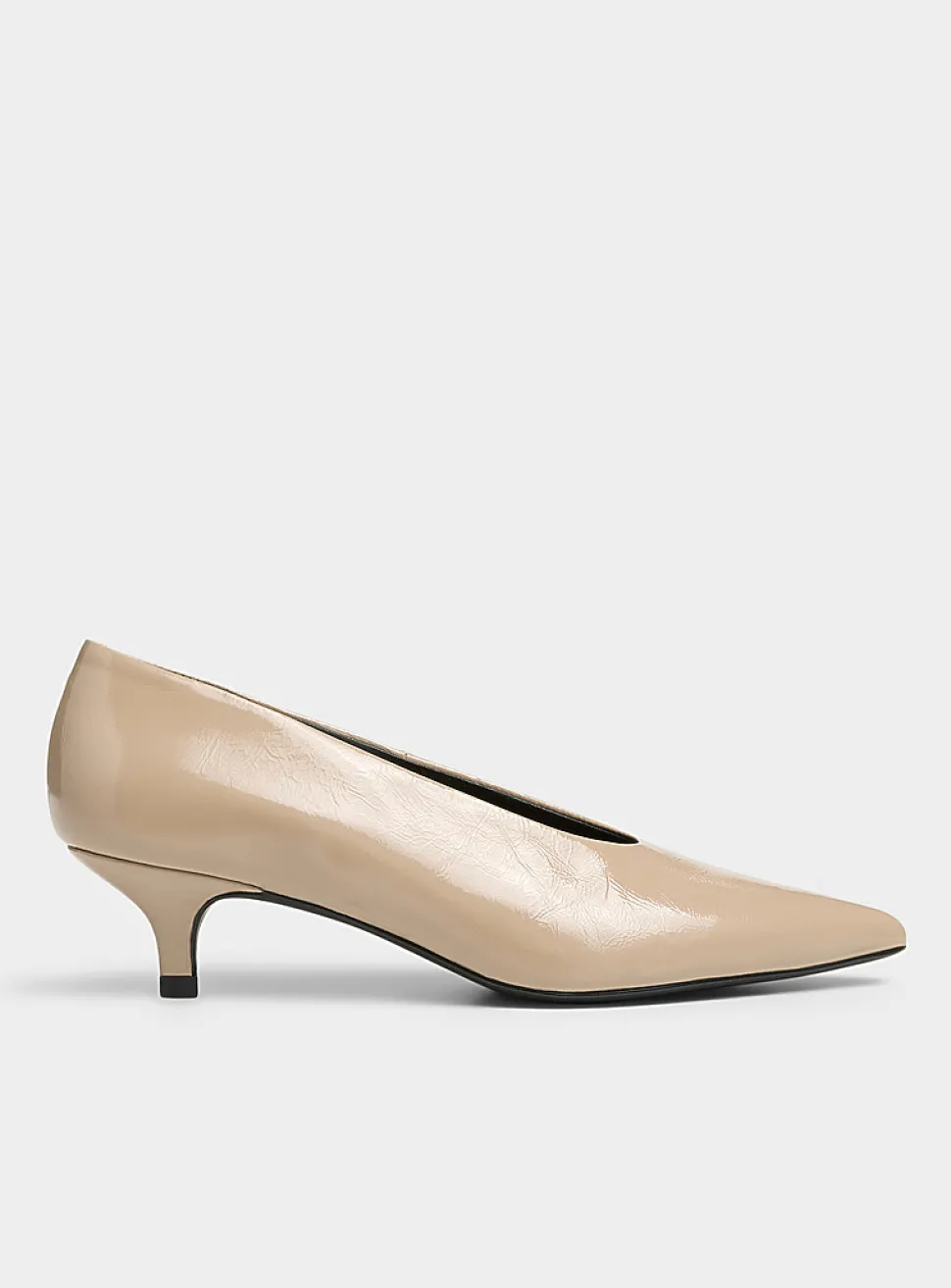 Patent leather kitten heel pumps