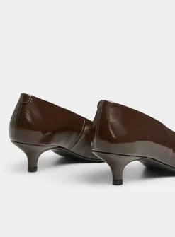Patent leather kitten heel pumps