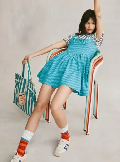 Patterned fit-and-flare minidress