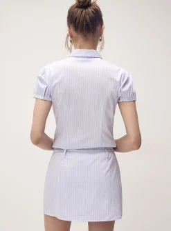 Patterned poplin mini-skort
