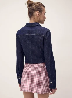 Patterned poplin mini-skort