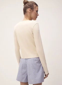 Patterned poplin short
