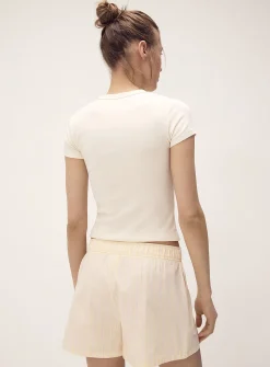 Patterned poplin short