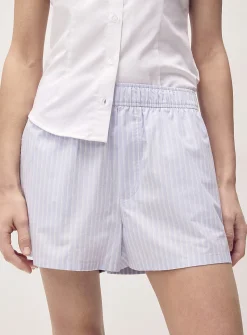 Patterned poplin short