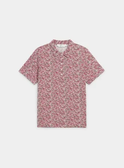 Patterned stretch jersey polo shirt